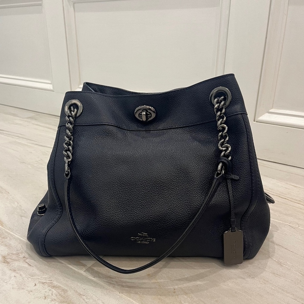 Coach Edie 31 Shoulder Bag Navy